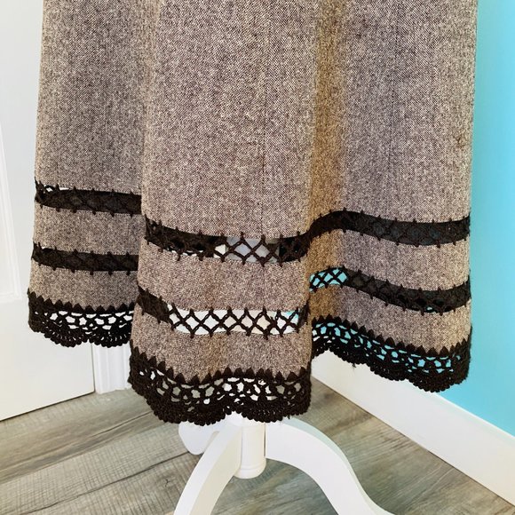Talbots Wool Blend Crochet Hem Tweed A-line Skirt (size 12P) - Picture 3 of 8